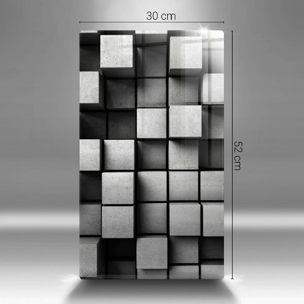 Tábua de cozinha com estampa de quadrados 3D abstratos