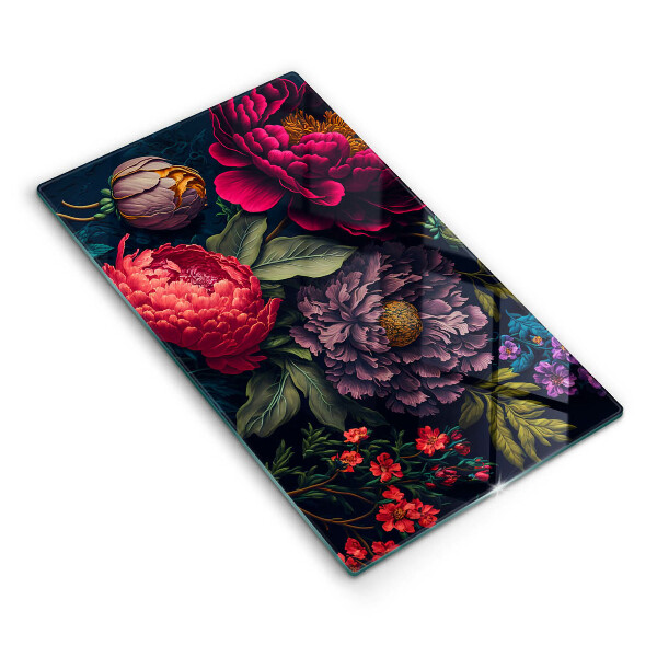 Tábua de vidro Lindas flores