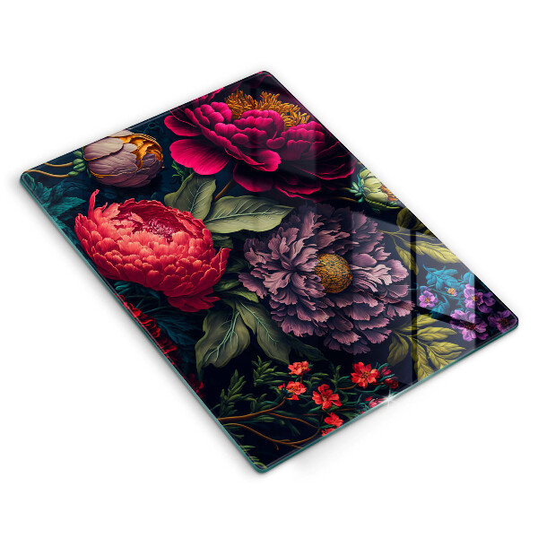 Tábua de vidro Lindas flores