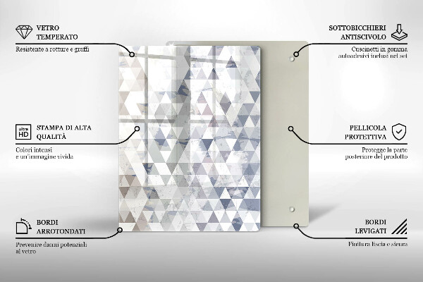 Tábua de corte de vidro Abstração de formas