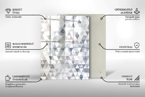 Tábua de corte de vidro Abstração de formas