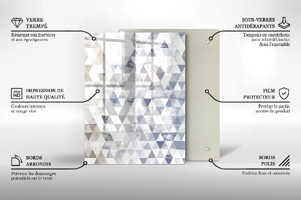 Tábua de corte de vidro Abstração de formas