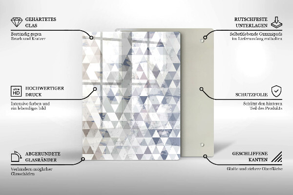 Tábua de corte de vidro Abstração de formas