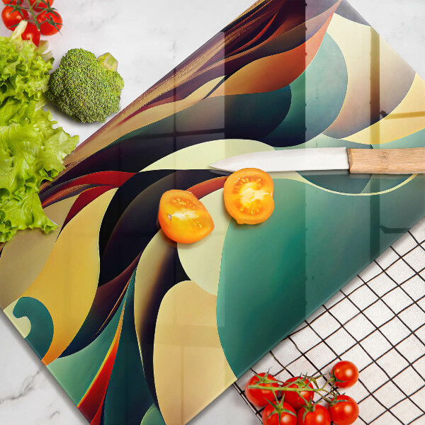 Tábua de corte de vidro Abstração de formas