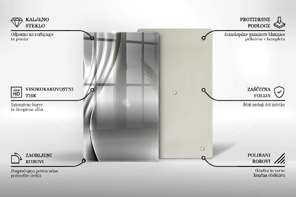 Tábua de cortar de vidro Estrutura metálica
