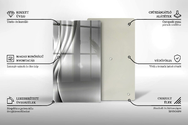 Tábua de cortar de vidro Estrutura metálica