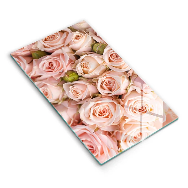 Tábua de corte com estampa de buquê de rosas delicadas