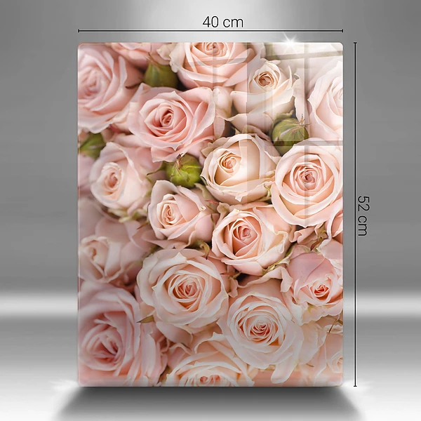 Tábua de corte com estampa de buquê de rosas delicadas