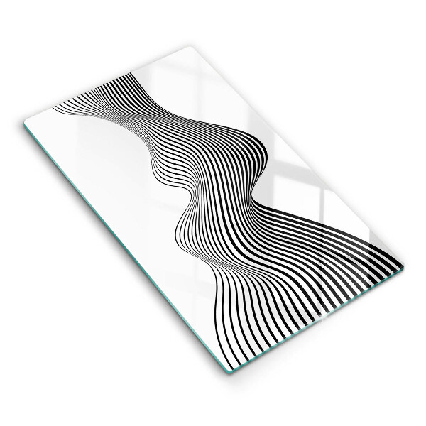 Tábua de corte com estampa abstração linear
