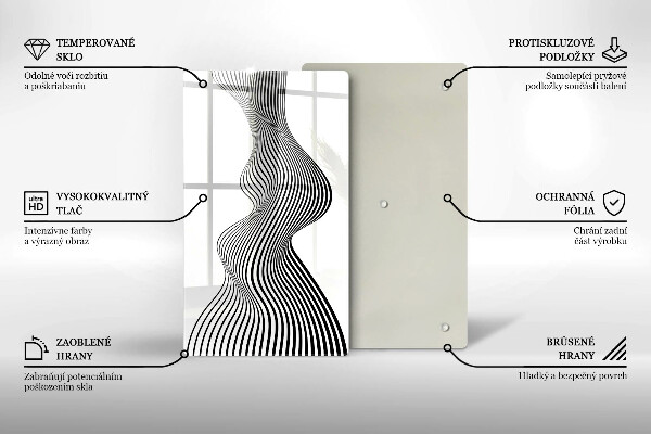 Tábua de corte com estampa abstração linear