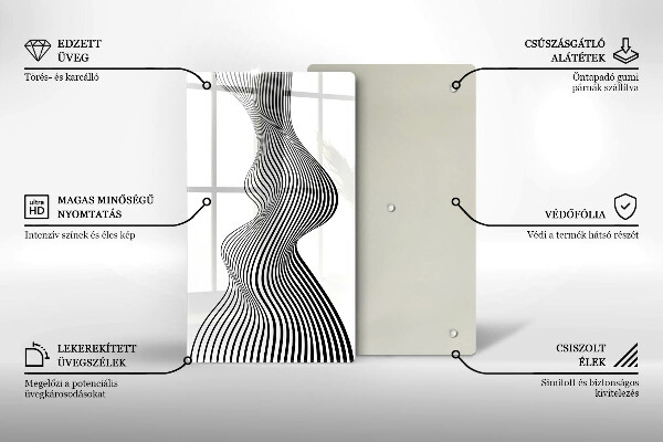 Tábua de corte com estampa abstração linear
