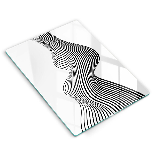 Tábua de corte com estampa abstração linear