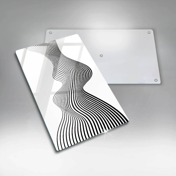 Tábua de corte com estampa abstração linear