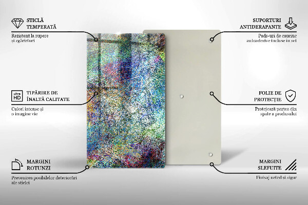 Tábua de vidro Abstração de linhas coloridas