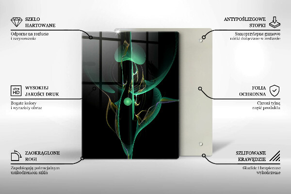 Tábua de vidro Abstração de linhas coloridas