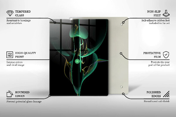 Tábua de vidro Abstração de linhas coloridas