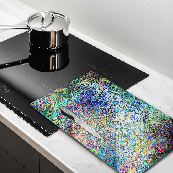 Tábua de vidro Abstração de linhas coloridas