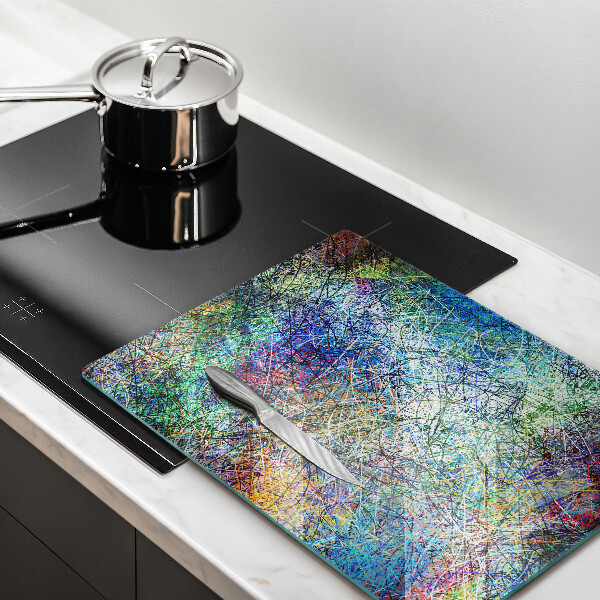 Tábua de vidro Abstração de linhas coloridas