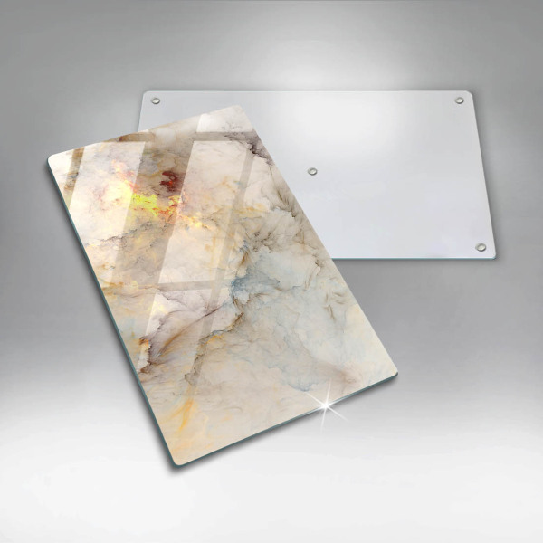 Tábua de vidro Textura de mármore com ouro