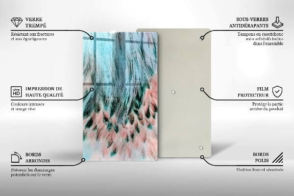 Tábua para cozinha penas de pássaros boho