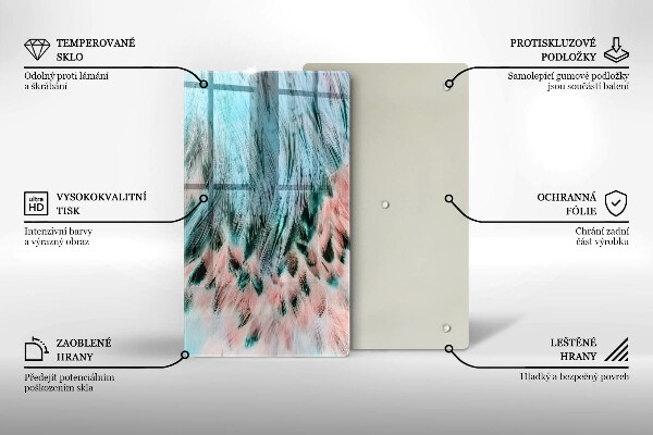 Tábua para cozinha penas de pássaros boho