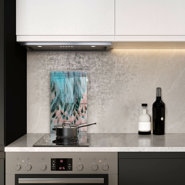 Tábua de cozinha com estampa boho de penas de pássaros