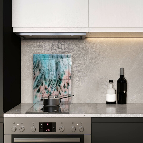 Tábua de cozinha com estampa boho de penas de pássaros