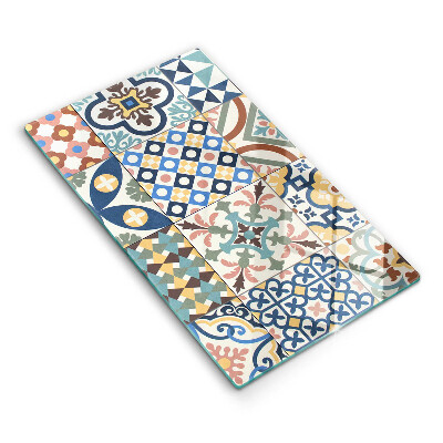 Tábua para corte com estampa de azulejos decorativos