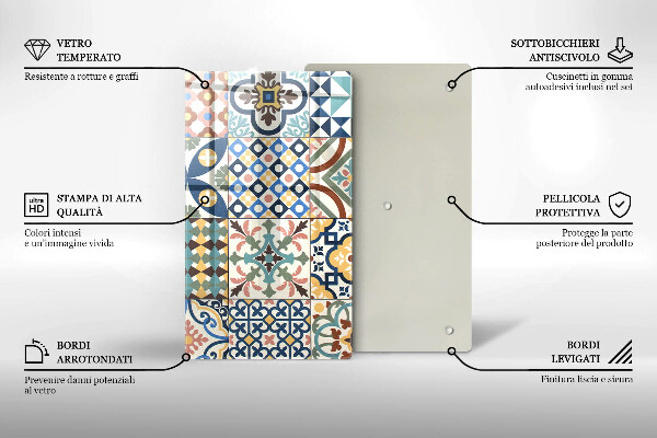 Tábua para corte Azulejos decorativos