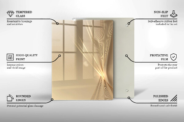 Tábua de corte de vidro Abstração massa negra