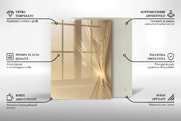 Tábua de corte de vidro Abstração massa negra