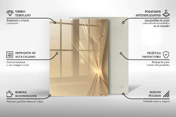Tábua de corte de vidro Abstração massa negra