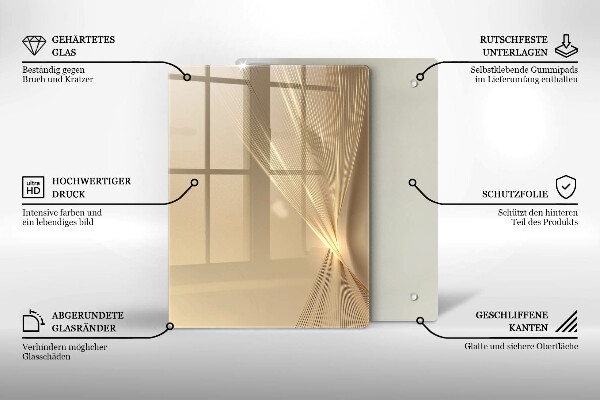 Tábua de corte de vidro Abstração massa negra