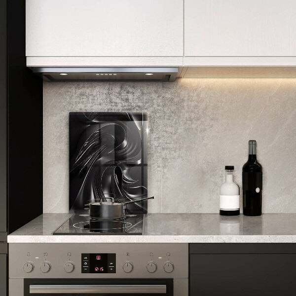 Tábua de corte de vidro Abstração massa negra