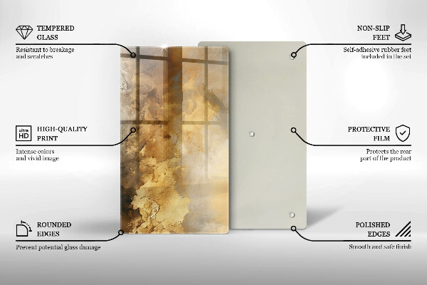 Tábua de cortar de vidro Textura rica