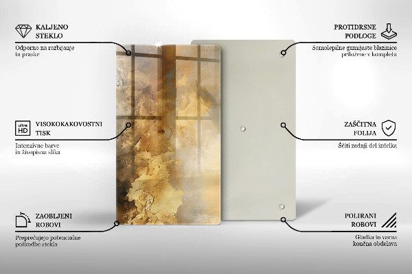 Tábua de cortar de vidro Textura rica