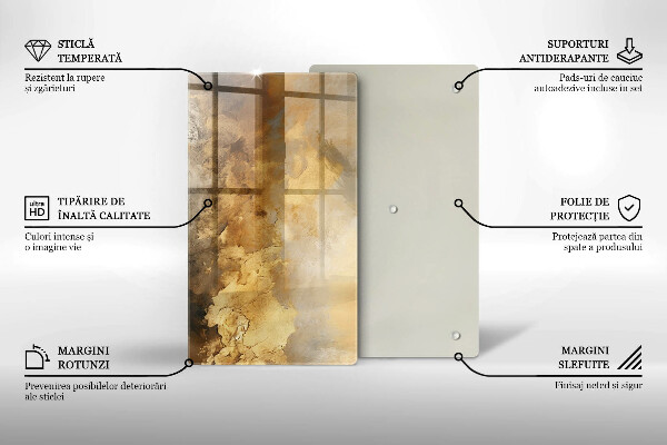Tábua de cortar de vidro Textura rica