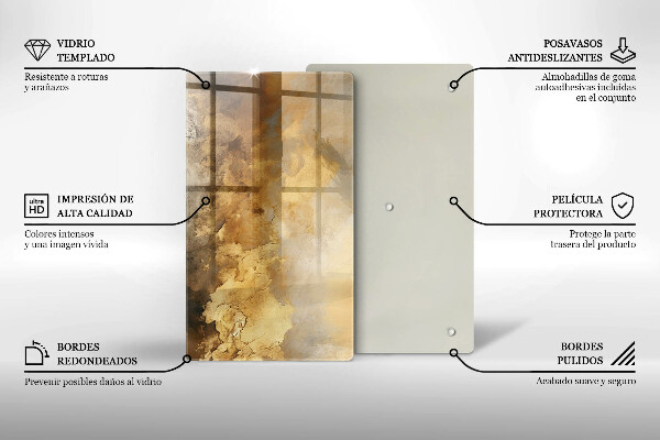 Tábua de cortar de vidro Textura rica