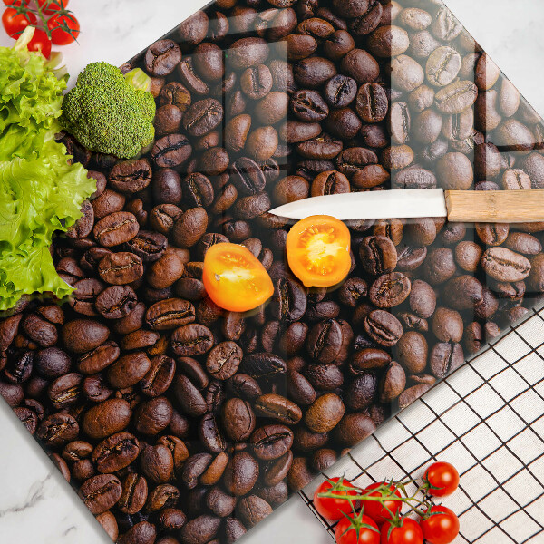 Tábua para cozinha com estampa de grãos de café