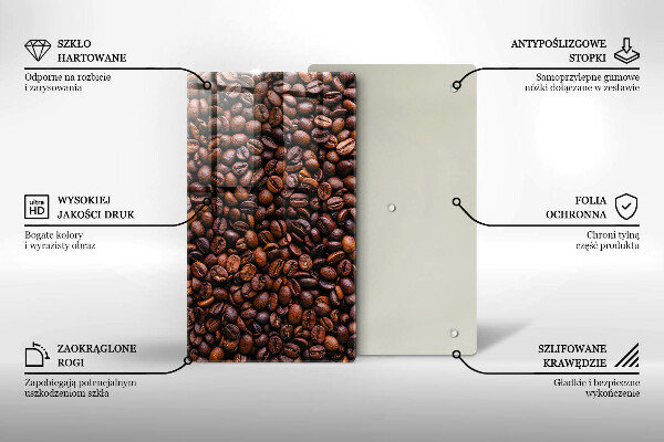 Tábua para cozinha com estampa de grãos de café