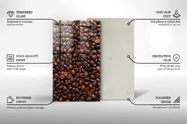 Tábua para cozinha com estampa de grãos de café