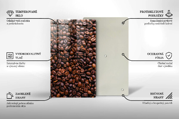 Tábua para cozinha com estampa de grãos de café