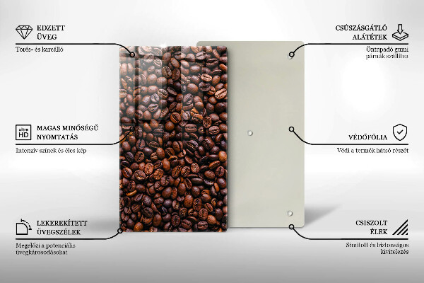 Tábua para cozinha com estampa de grãos de café