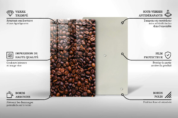 Tábua para cozinha com estampa de grãos de café