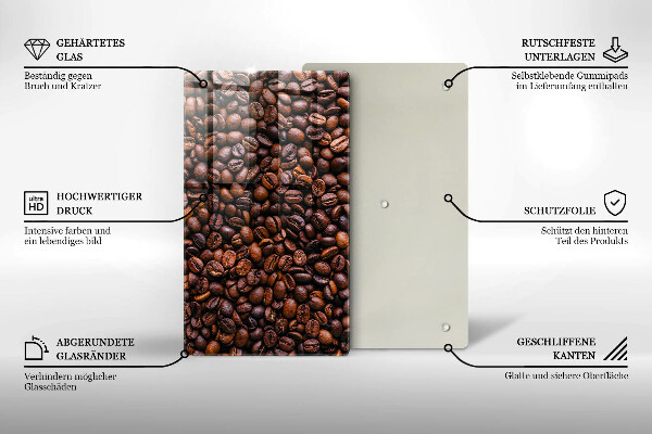 Tábua para cozinha com estampa de grãos de café