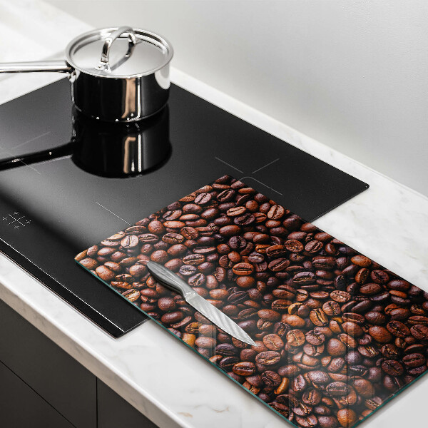 Tábua para cozinha com estampa de grãos de café