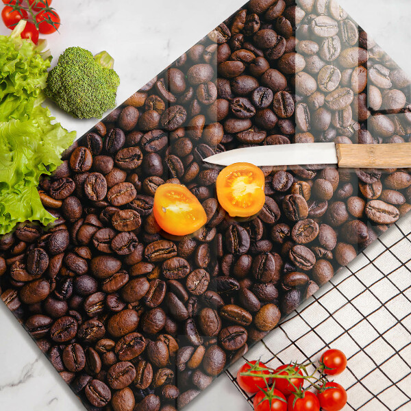 Tábua para cozinha com estampa de grãos de café
