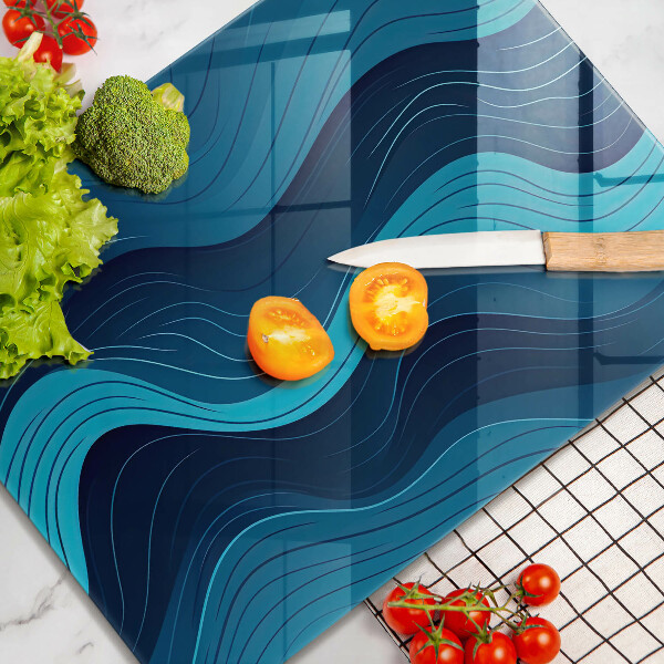 Tábua de corte com design de ondas abstratas