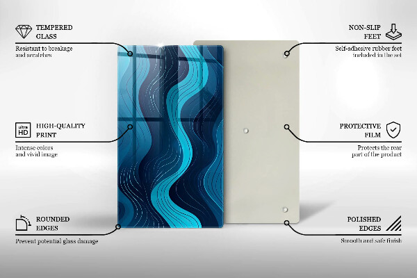 Tábua de corte com design de ondas abstratas