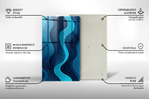 Tábua de corte com design de ondas abstratas